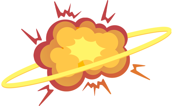 Logotipo de minas con explosiones y grandes premios