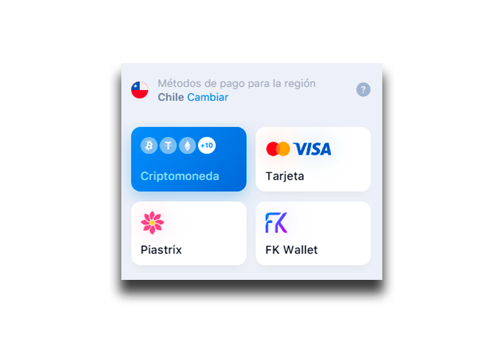 Seleccionar un método de depósito