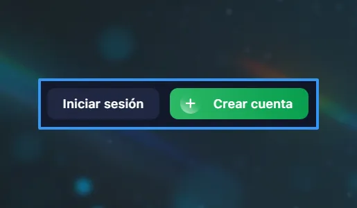 Botão de registro na página principal