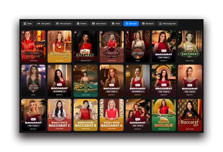 Seleccionar el tipo de Baccarat que le interese