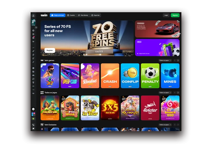 Página principal del casino 1win